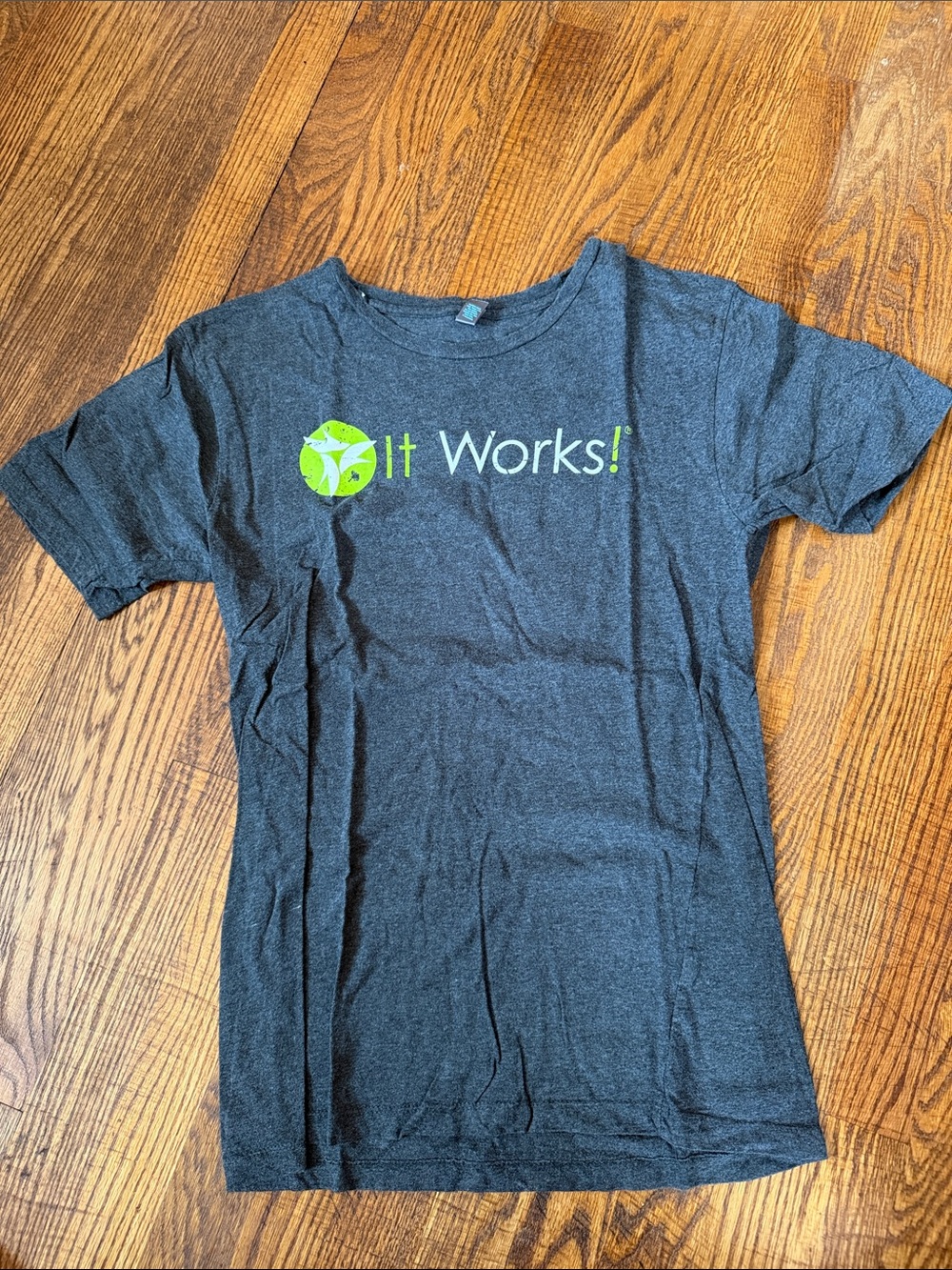 It Works! Women's Short Sleeve Graphic Tee — Gray with Lime Logo
